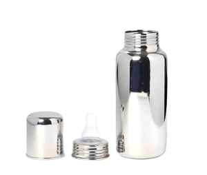 Biberón Premium de 200 ml, Ecológico, de Doble Pared, de Acero Inoxidable Plateado, para Bebés |   Artículos Esenciales para Bebés Modernos y de Lujo, No Tóxicos - Product Image 2