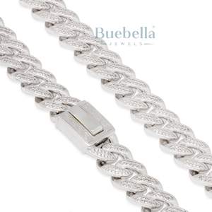 925 Plata 14K Chapado en oro blanco Joyería fina 18MM Moissanite Diamond Miami cadenas de eslabones cubanos helados para hombres - Product Image 3