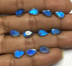 Lot of <b>10</b> Natural Labradorite Blue Flashy Cabochon Gemstones Mix Shape Loose Stones for Jewelry Making - Product Image 2