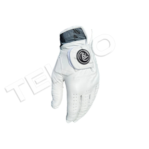 Guante de golf de cuero Cabretta Premium personalizado OEM en guante deportivo de cuero negro - Product Image 4
