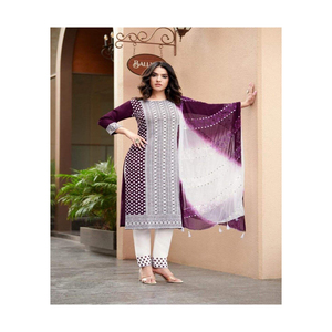 Inde pakistanaise femmes Fine soie Salwar robe avec Tila broderie travail à la main Duppata Organza trucs intérieur lin trucs pantalon - Product Image 4