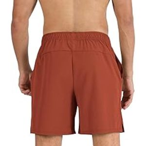 Short de compression à haute élasticité printemps-été pour hommes Ceinture élastique de style à motif solide avec poches latérales - Product Image 2