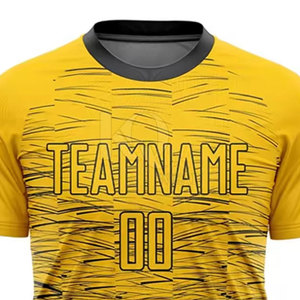 Maillot de football personnalisé par sublimation, haute qualité, tissu 100% polyester, impression par transfert thermique, manches courtes, grandes tailles disponibles - Product Image 5