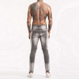 Jeans droits pour hommes avec logo personnalisé OEM, de haute qualité, imperméables, écologiques, denim délavé - Product Image 2