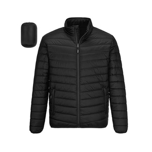 Chaqueta de burbuja de invierno para hombre de alta calidad con cuello levantado y logotipo frontal al por mayor - Product Image 4