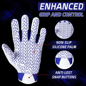 Gants de basketball légers en PU Sewing Hub avec sangle de poignet réglable, évacuation de l'humidité, conception à doigts complets - Adhérence durable pour adulte - Product Image 2