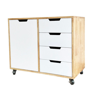 Armoire de classement mobile en bois au design minimaliste pour bureau et atelier - Product Image 1