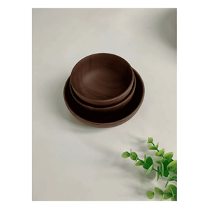 Wooden <b>Bowl</b> Hand carved wooden <b>bowl</b> for rice dishes <b>snack</b> serving and home use Vietnam made - Product Image 2