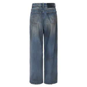 Jeans Azules Holgados de Pierna Recta, 100% Algodón Lavado, Estilo Retro, Casual, de Moda, para Mujer, Transpirables - Product Image 2