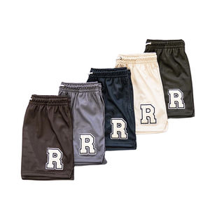 Short d'été respirant en maille solide de haute qualité pour hommes Taille élastique avec cordon de serrage et logo brodé de haute qualité - Product Image 6