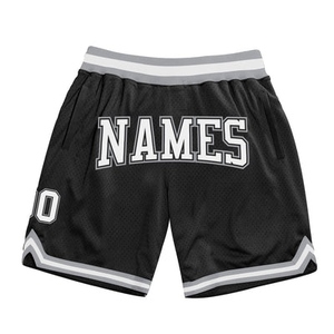 Industrie Direct Engro Sportswear Short de basket-ball personnalisé noir blanc-gris authentique Short de basket-ball rétro - Product Image 1