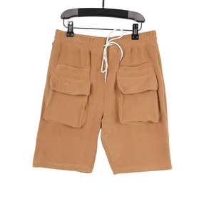 Pantalones cortos de gimnasio de estilo callejero para hombre, tela vaquera negra sólida, cargo para correr, correr, talla grande, tejido de punto personalizado de alta calidad - Product Image 5