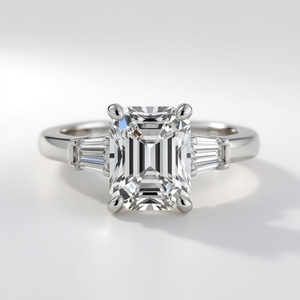 Anillo de Compromiso de Diamante Cultivado en Laboratorio, Corte Baguette, Oro 14K, Bañado en Rodio, Regalo para Boda, Moderno, Alta Calidad, Personalizado, OEM - Product Image 4