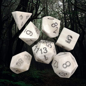 Dados Poliédricos de Hueso Moldeado Premium, 7 Piezas, Ecológicos y Duraderos para Juegos de Mesa, Coleccionistas de RPG, Tradebyd - Product Image 1