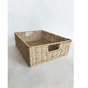 Panier en papier tressé rectangulaire pour vêtements et jouets, nouvelle arrivée, tailles pratiques, décoration en paille - Product Image 3