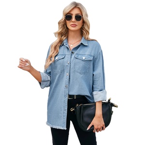 Chaquetas Cortas de Mezclilla para Mujer, Invierno, Media Manga, Cuello Mao, Transpirables, Estampadas, con Cremallera - Product Image 3