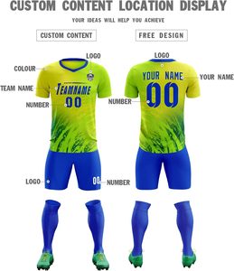 Ensemble de maillots de football d'été les plus vendus, unisexe adulte, respirant, 100 % polyester, col en V, manches courtes, léger, extensible, séchage rapide - Product Image 2