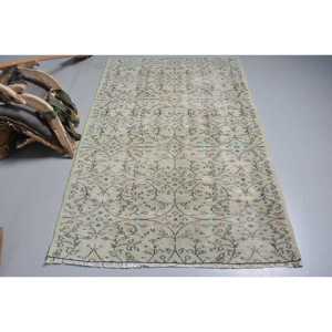 Tapis vintage 4,1x6,3 pi (124x192 cm), tapis oriental turc vert - Product Image 1