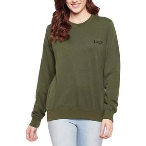 Nouveautés Sweat-shirts respirants grande taille pour femmes Sweatshirts ras du cou en coton molletonné avec logo personnalisé pour femmes - Product Image 1