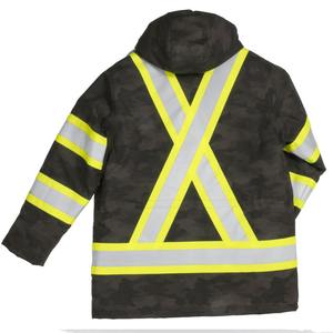 2024 dernière arrivée 3-en-1 haute visibilité vert réfléchissant respirant imperméable veste de travail hiver Bomber couette doublure attaché capuche - Product Image 6