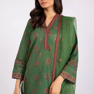 Trajes bordados sin coser para mujer, elegantes trajes paquistaníes para mujer, traje de 3 piezas de césped para mujer de alta calidad - Product Image 5