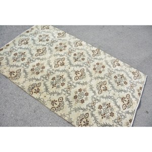 พรมปูพื้นขนาดใหญ่สไตล์ตุรกีวินเทจ3.9 x 6.5ft สี่เหลี่ยมผืนผ้าผ้าขนแกะสีน้ำตาลเบจสำหรับวัยรุ่นที่อยู่อาศัย - Product Image 2