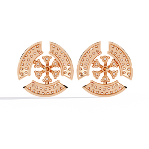Magnifiques boucles d'oreilles clous en or 18 carats avec diamant de laboratoire en forme de flocon de neige pour mariage et fiançailles, or rose, or blanc, or jaune - Product Image 2