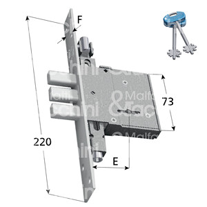 TRIPLE DOUBLE MAP MORTICE LOCK 1 contreplaque 2 plaques - Product Image 1