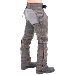 Dernière conception de chaps en cuir de haute qualité pour hommes utilisation en extérieur respirant en gros lavé chaps en cuir pour hommes - Product Image 4