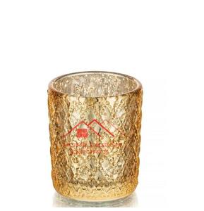 Frasco de Vidrio para Velas Vacío, de Ébano, con Acabado Dorado Electroplacado de Lujo y Acabado Moteado, Gran Venta - Product Image 1