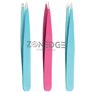 Pince à épiler à sourcils en acier inoxydable avec étui en cuir outil de maquillage emballage marque privée par Zonedge - Product Image 6