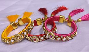 Indian <b>Wedding</b> Bangle Set With Stones & Pearl Work <b>Wedding</b> Bangles Indian Jewelry Bridal Bangles <b>Wedding</b> Navratri Bollywood - Product Image 3