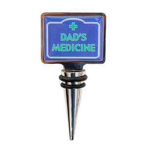 Dad's Medicine <b>Wine</b> Bottle Stopper Reusable Stainless Steel Food Grade Stopper Custom Size for Red <b>Wine</b> Decorative Feature - Product Image 1