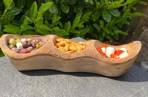 Assiette à collation en bois personnalisée et bol à salade pour petit-déjeuner présentation à dessert divisée pour fruits secs vaisselle de table - Product Image 6