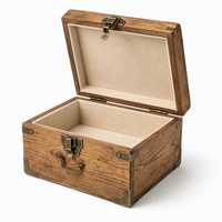 Boîte à souvenirs en bois vintage, coffre de rangement de style antique, cadeau