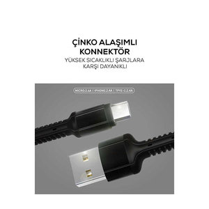 Câble Micro USB Netzy Gray LS63 Câbles d'alimentation SÉCURISÉS - Product Image 2