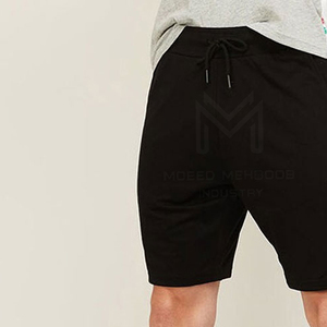 Short en coton décontracté personnalisé pour hommes, motif solide avec fermeture à la taille élastique, fabricant OEM, en vente - Product Image 4
