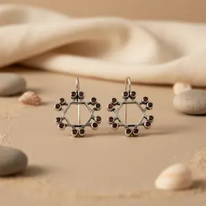 Boucles d'oreilles pendantes en or plaqué améthyste pour femmes, bijoux mignons et élégants - Product Image 1