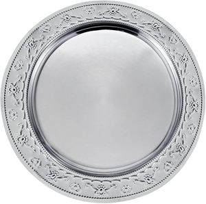 Assiette de présentation en métal personnalisée, excellent choix de vaisselle métallique robuste pour la maison et les mariages, plats et assiettes ronds argentés - Product Image 2
