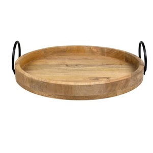 Plateau de table à dîner décor en noyer brillant finition plateaux de service à pâtes style luxueux finition personnalisée plateau de service alimentaire - Product Image 6