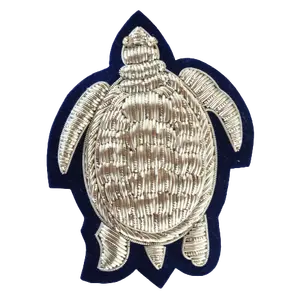 Le fournisseur indien propose des broches brodées à la main Bullion Kora 6x8 cms taille tortue Patch broches mode Genre bas prix - Product Image 1