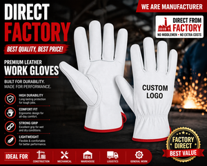 Premium Cowhide Leather Work <b>Gloves</b> Safety <b>Driver</b> <b>Gloves</b> Custom Logo Industrial Construction Protective <b>Gloves</b> Manufacturer OEM - Product Image 3