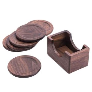 Posavasos de madera redondos de alta calidad y taza de café de espesor personalizado para hoteles restaurantes hogar fiesta uso decoración hecha a mano - Product Image 1