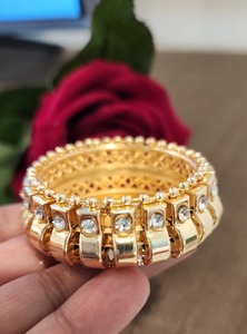 Bougeoir en métal avec bougie chauffe-plat de style Ghoongroo tonifié Jhumka avec accents de cristal-Luxueux décor à la maison - Product Image 2