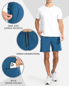 Short de gymnastique pour hommes 100% coton avec motif solide taille élastique vêtements d'entraînement respirants pour la course et les tenues décontractées - Product Image 4