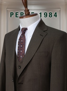 Costume d'affaires bleu marine pour homme, simple boutonnage, col à revers, coupe droite, infroissable, mélange de laine, tenue formelle - Product Image 5