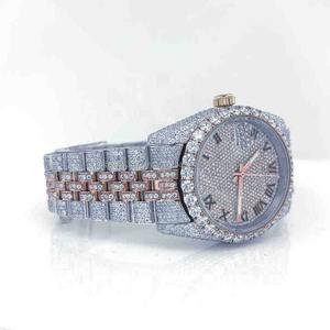 Precio de fábrica al por mayor, reloj deportivo clásico de acero inoxidable con diamantes cultivados en laboratorio, personalizable, de nuevo lanzamiento, con esqueleto de cristal. - Product Image 4