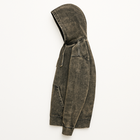 Sweats à capuche décontractés couleur unie effet délavé – Nouveau style – Qualité professionnelle