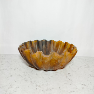 Assiettes et bols décoratifs au design moderne européen pour la nourriture ou le bol à salade Grand bol à fruits en résine pour servir avec texture marbrée - Product Image 4