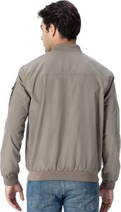 แจ็คเก็ตบอมเบอร์น้ำหนักเบาสำหรับผู้ชายเสื้อแจ็คเก็ตแทสแลนพร้อมกระดุมข้อมือและกระเป๋ามีซิป - Product Image 4